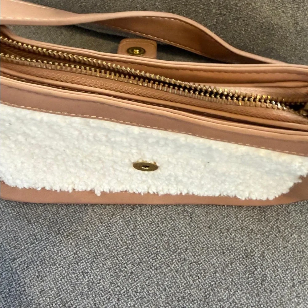 Shearling Accent Brown Crossbody Shoulder Bag - Unbranded - Picture 8 of 16